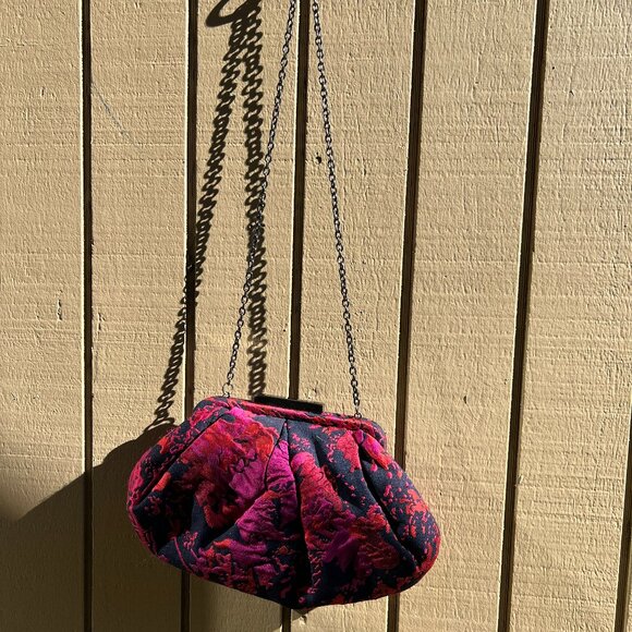 Chico's Handbags - Chico's navy & hot pink evening bag